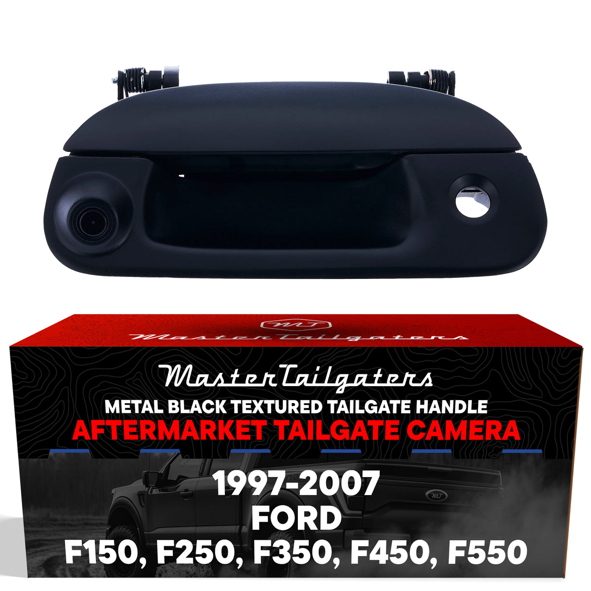 Master Tailgaters Replacement for Ford 1997-2007 F150 F250 F350 F450 F550 Black Tailgate Backup Reverse Handle with Camera