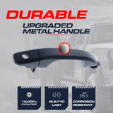 Exterior Door Handle Upgraded Black Metal Replacement for Chevrolet Silverado (2019-2024) / GMC Sierra (2019-2024) OE Part # 84462077 | Front LH w/Keyhole