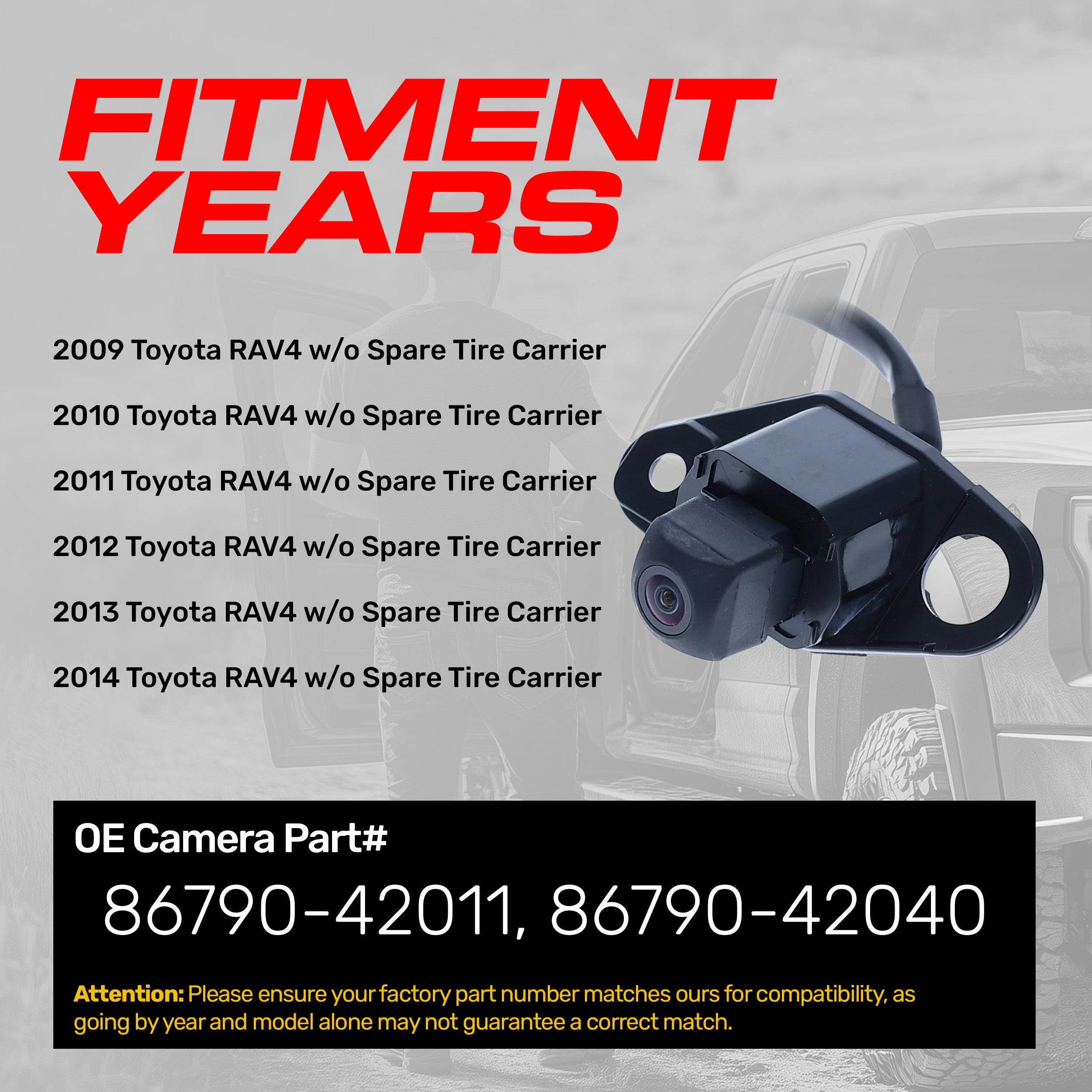 Toyota RAV4 w/o Spare Tire Carrier (2009-2014) OEM Replacement