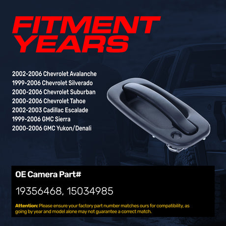 Exterior Door Handle Upgraded Black Metal Replacement for Chevrolet Avalanche 02-06, Silverado 99-06 / Cadillac Escalade 02-03 / GMC Sierra 99-06 OE Part # 19356468, 15034985 | Front LH w/ Keyhole