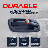 Exterior Door Handle Upgraded Black Metal Replacement for Chevrolet Avalanche 02-06, Silverado 99-06 / Cadillac Escalade 02-03 / GMC Sierra 99-06 OE Part # 19356468, 15034985 | Front LH w/ Keyhole