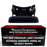 Master Tailgaters Tailgate Handle Upgraded Black Metal Replacement for Chevrolet Silverado (1999-2007), Suburban (2000-2004) / GMC Sierra (1999-2007) / Hummer H2 (2003-2009) OE Part # 15997911