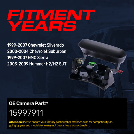 Master Tailgaters Tailgate Handle Upgraded Black Metal Replacement for Chevrolet Silverado (1999-2007), Suburban (2000-2004) / GMC Sierra (1999-2007) / Hummer H2 (2003-2009) OE Part # 15997911