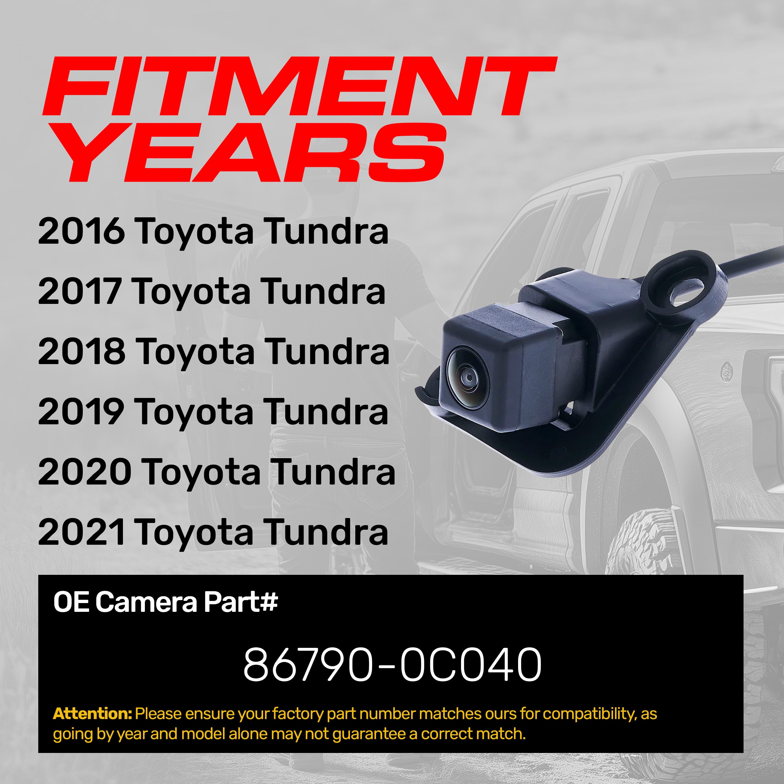 Toyota Tundra (2016-2021) OEM Replacement Backup Camera OE Part