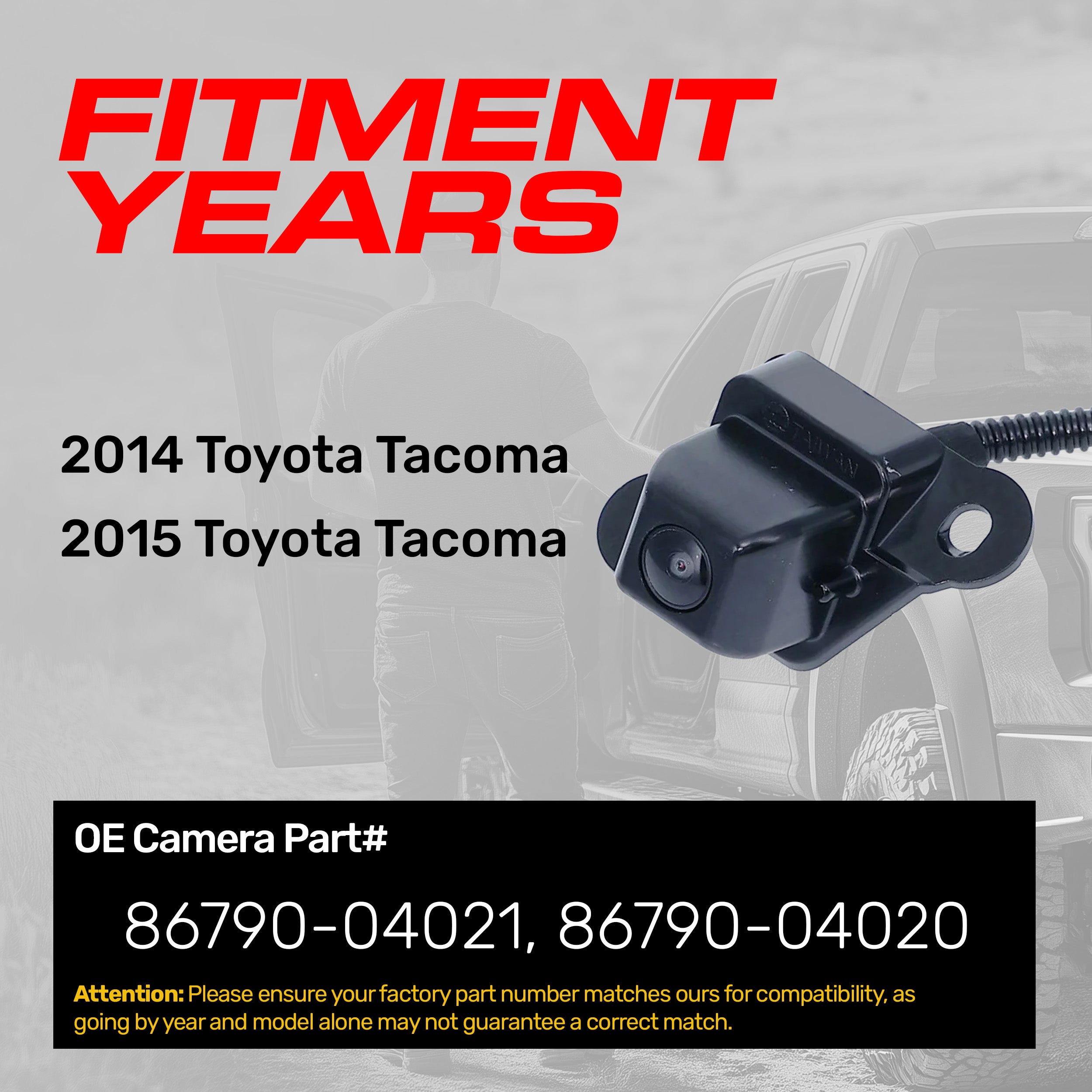 MXPK11 MXPK15 純正バックカメラ 86790-52390 Toyota Tacoma (2014-2015) OEM Replacement Backup Camera OE Part
