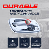 Exterior Door Handle Upgraded Chrome Metal Replacement for Chevrolet Avalanche 02-06, Silverado 99-06 / Cadillac Escalade 02-03 / GMC Sierra 99-06 OE Part # 19356468, 15034985 | Front LH w/ Keyhole
