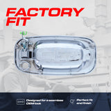 Exterior Door Handle Upgraded Chrome Metal Replacement for Chevrolet Avalanche 02-06, Silverado 99-06 / Cadillac Escalade 02-03 / GMC Sierra 99-06 OE Part # 19356468, 15034985 | Front LH w/ Keyhole