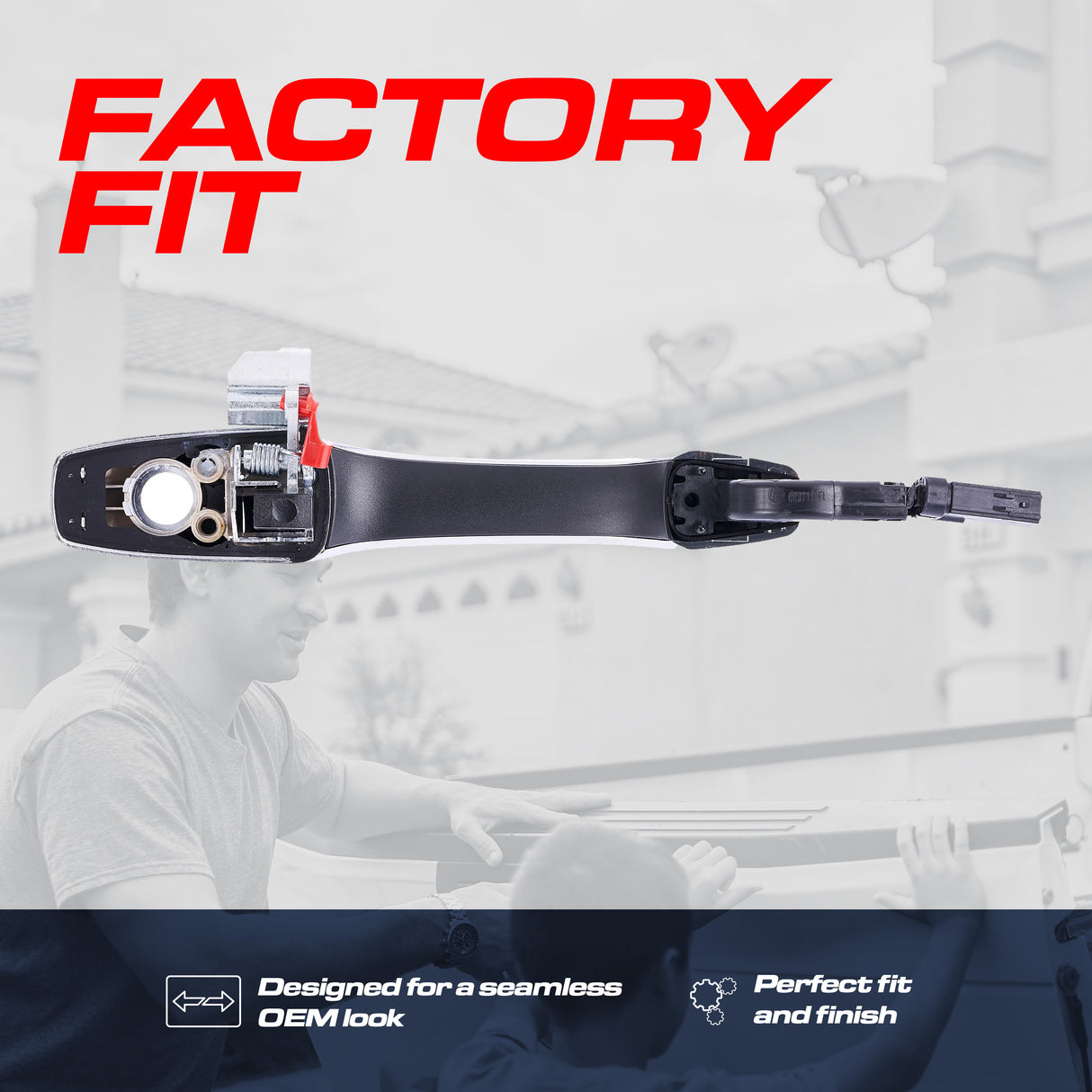 Exterior Door Handle Chrome Replacement for Dodge Durango (2011-2024) / Jeep Grand Cherokee (2011-2024) OE Part # 4589881AM, 4589881AG, 4589881AH | Front Left Driver Side