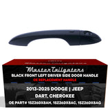 Exterior Door Handle Black Replacement for Dodge Dart (2013-2016) / Jeep Cherokee (2014-2025) OE Part # 1SZ26DX8AH, 1SZ26DX8AC, 1SZ26DX8AG | Front Left Driver Side w/ Keyhole