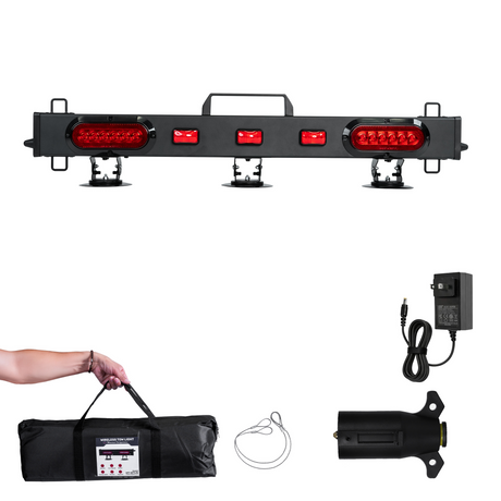 Master Tailgaters 36" Wireless Tow Double Light Bar with Camera | Choice of 4 Pin Round or 7 Pin Round