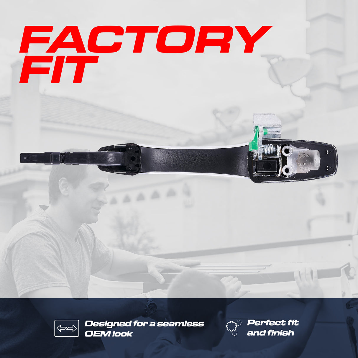 Exterior Door Handle Chrome Replacement for Dodge Durango (2011-2024) / Jeep Grand Cherokee (2011-2024) OE Part # 4589884AM, 4589884AE | Front Right Passenger Side w/o Keyhole