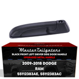 Master Tailgaters Exterior Door Handle Upgraded Black Metal Replacement for Dodge Ram (2009-2018) OE Part # 55112383AE, 55112383AC | Front LH w/Keyhole