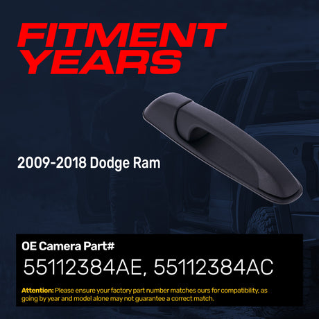 Master Tailgaters Exterior Door Handle Upgraded Black Metal Replacement for Dodge Ram (2009-2018) OE Part # 55112384AE, 55112384AC | Front RH w/o Keyhole