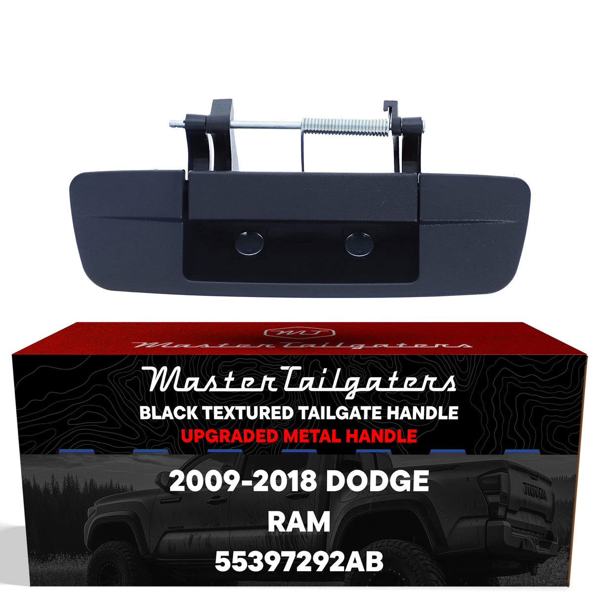 Master Tailgaters Tailgate Handle Upgraded Black Metal Replacement for Dodge Ram (2009-2018) OE Part # 55397292AB