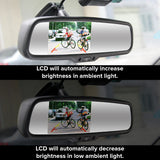 Master Tailgaters 10.5" Rear View Mirror with 4.3" LCD Screen + Dimming + Adjustable Guide Lines + Compass & Temperature