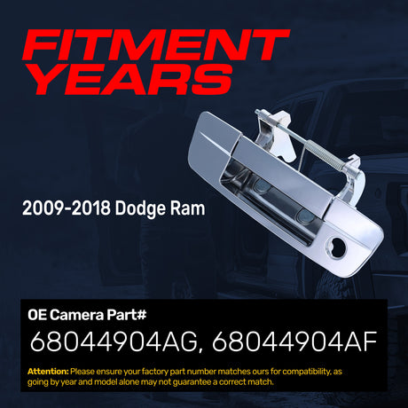 Master Tailgaters Tailgate Handle Upgraded Chrome Metal Replacement for Dodge Ram (2009-2018) OE Part # 68044904AG, 68044904AF