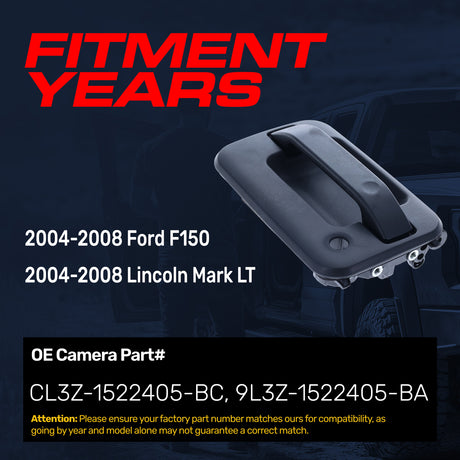 Exterior Door Handle Upgraded Black Metal Replacement for Ford F150 / Lincoln Mark LT (2004-2008) OE Part # CL3Z-1522405-BC, 9L3Z-1522405-BA | Front LH w/o Keypad Hole, w/ Keyhole