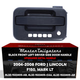 Exterior Door Handle Upgraded Black Metal Replacement for Ford F150 / Lincoln Mark LT (2004-2008) OE Part # 8L3Z-1522405-AB, 4L3Z-1522405-CAA, 6L3Z-1522405-AB | Front LH w/ Keypad Hole, w/ Keyhole