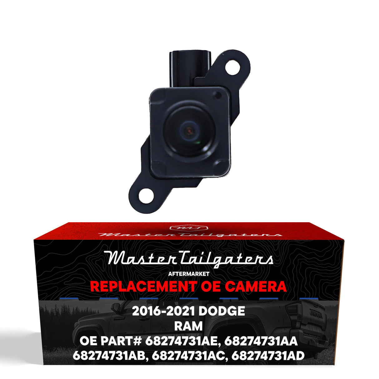 Dodge Ram (2016-2021) OEM Replacement Backup Camera OE Part  # 68274731AA, 68274731AB, 68274731AC, 68274731AD, 68274731AE - Master Tailgaters