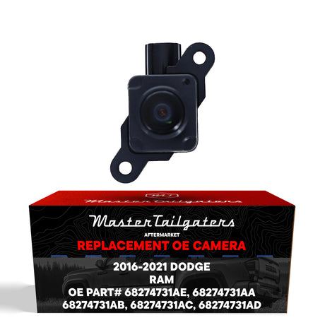 Dodge Ram (2016-2021) OEM Replacement Backup Camera OE Part  # 68274731AA, 68274731AB, 68274731AC, 68274731AD, 68274731AE - Master Tailgaters