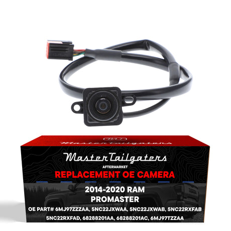 Ram ProMaster Cargo Van (2014-2020) OEM Replacement Backup Camera OE Part # 5NC22JXWAA, 5NC22JXWAB, 5NC22RXFAB, 5NC22RXFAD, 68288201AA, 68288201AC, 6MJ97TZZAA, 6MJ97ZZZAA - Master Tailgaters