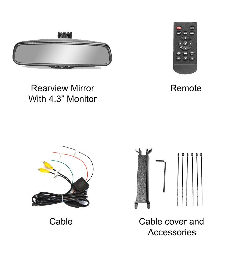 Master Tailgaters 10.5" OEM Rear View Mirror with 4.3" LCD Screen + Auto Dimming Mirror | Ultra Bright | Rearview Universal Fit | Auto Adjusting Brightness LCD | Anti Glare | Full Mirror Replacement