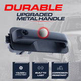 Exterior Door Handle Upgraded Black Metal Replacement for Ford F150 (2015-2020), Super Duty (2017-2025) OE Part # FL3Z-1522405-AJ, FL3Z-1522405-AA | Front LH w/ Keyhole