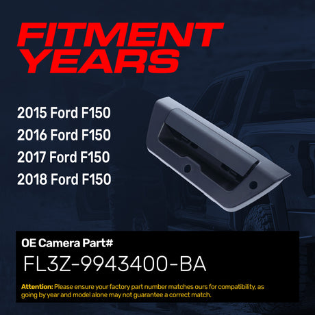 Tailgate Handle Upgraded Black Metal Replacement for Ford F150 (2015-2018) OE Part # FL3Z-9943400-BA