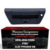 Tailgate Handle Upgraded Black Metal Replacement for Ford F150 (2018-2024) OE Part # JL3Z-9943400-EB | Tailgate Handle w/ Keyhole, w/ Camera Hole