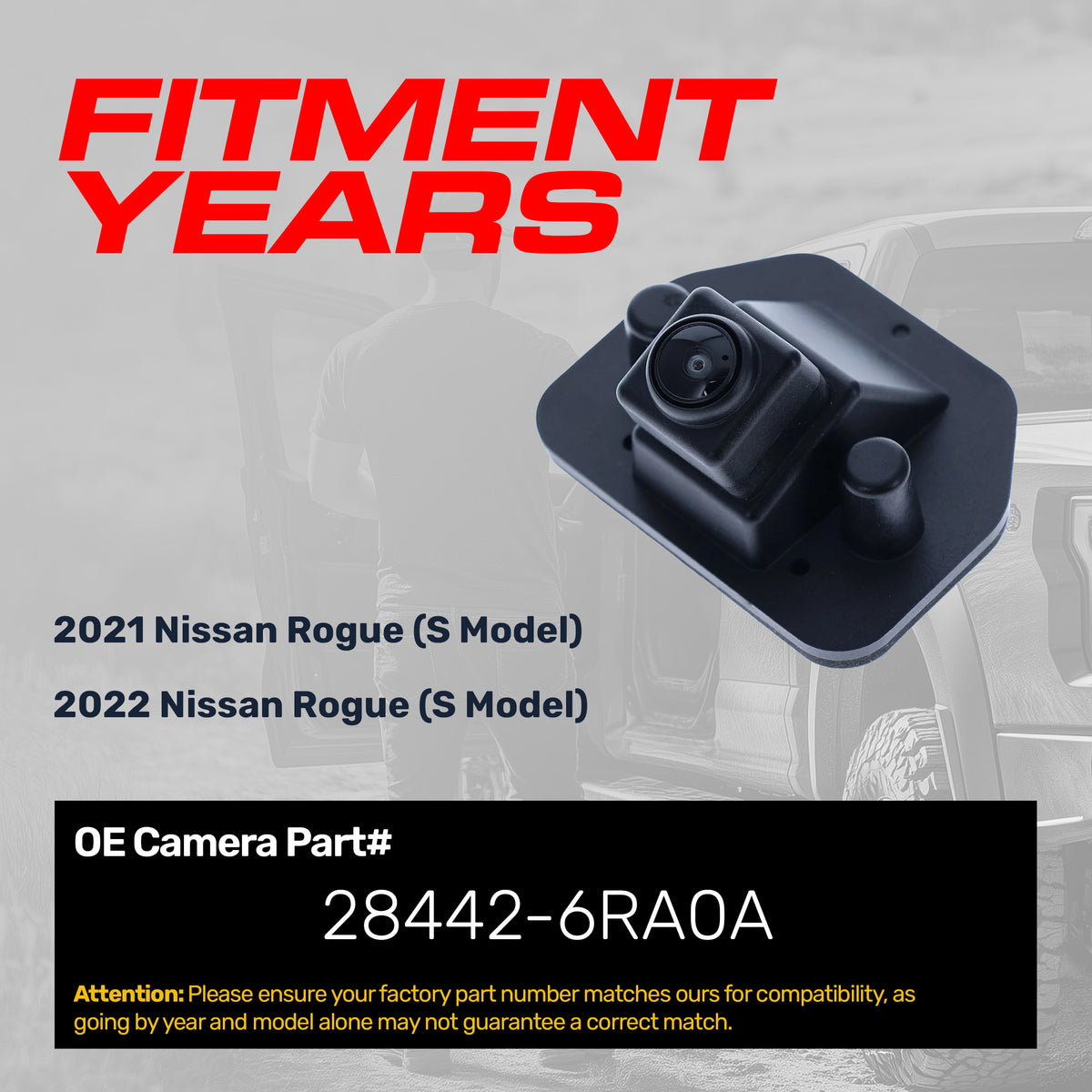 Nissan Rogue [S Model] (2021-2022) OEM Replacement Backup Camera OE Part # 28442-6RA0A
