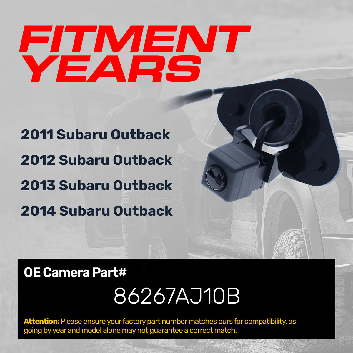 Subaru Outback (2011-2014) OEM Replacement Backup Camera OE Part # 86267AJ10B