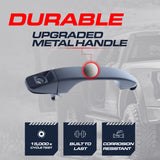 Exterior Door Handle Upgraded Black Metal Replacement for Chevrolet Colorado (2015-2022), Silverado (2014-2019) / Cadillac Escalade (2015) / GMC Canyon (2015), Sierra (2014-2019)