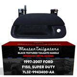 Tailgate Handle Upgraded Black Metal Replacement for Ford F150 (1997-2004), Super Duty (1999-2007) OE Part # 7L3Z-9943400-AA | Tailgate Handle w/ Keyhole