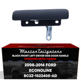 Exterior Door Handle Upgraded Black Metal Replacement for Ford Econoline (2008-2014) OE Part # 8C2Z-1522405-AD | Front LH w/o Keyhole