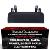 Exterior Door Handle Upgraded Black Metal Replacement for Ford Ranger (2001-2011) / Mazda B-Series Pickup (2001-2010) OE Part # 2L5Z-1022404-BAA | Front RH=LH w/o Keyhole