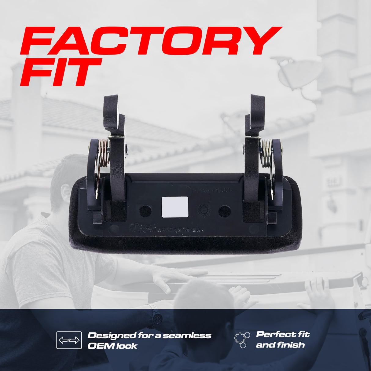 Exterior Door Handle Upgraded Black Metal Replacement for Ford Ranger (2001-2011) / Mazda B-Series Pickup (2001-2010) OE Part # 2L5Z-1022404-BAA | Front RH=LH w/o Keyhole