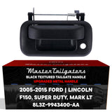 Tailgate Handle Upgraded Black Metal Replacement for Ford F150 (2005-2014), Super Duty (2008-2015) / Lincoln Mark LT (2006-2014) OE Part # 8L3Z-9943400-AA | Tailgate Handle w/ Keyhole