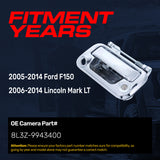 Tailgate Handle Upgraded Chrome Metal Replacement for Ford F150 (2005-2014) / Lincoln Mark LT (2006-2014) OE Part # 8L3Z-9943400 | Tailgate Handle w/ Keyhole, w/ Camera Hole