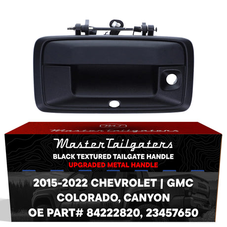 Tailgate Handle Upgraded Black Metal Replacement for Chevrolet Colorado (2015-2022) / GMC Canyon (2015-2020) OE Part # 84222820, 23457650 - Master Tailgaters