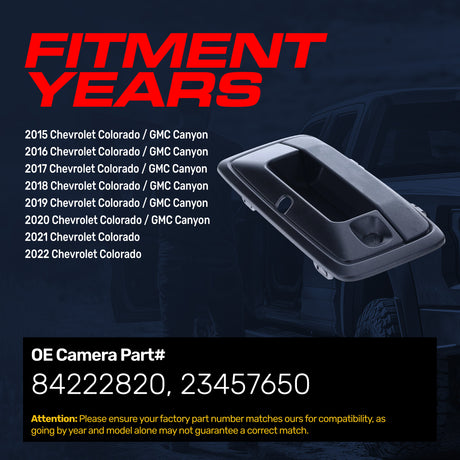 Tailgate Handle Upgraded Black Metal Replacement for Chevrolet Colorado (2015-2022) / GMC Canyon (2015-2020) OE Part # 84222820, 23457650 - Master Tailgaters