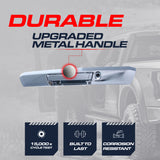 Tailgate Handle Upgraded Chrome Metal Replacement for Ford Super Duty (2017-2024) OE Part # HC3Z-9943400 | Tailgate Handle w/ Keyhole, w/ Camera Hole