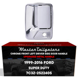 Exterior Door Handle Upgraded Chrome Metal Replacement for Ford Super Duty (1999-2016) OE Part # 7C3Z-2522405 | Front LH w/ Keyhole