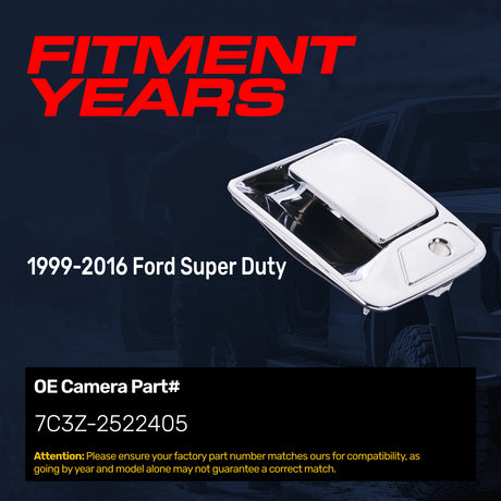 Exterior Door Handle Upgraded Chrome Metal Replacement for Ford Super Duty (1999-2016) OE Part # 7C3Z-2522405 | Front LH w/ Keyhole