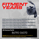 Toyota Camry + Hybrid (2018-2020) OEM Replacement Left Side View Camera OE Part # 86790-06070