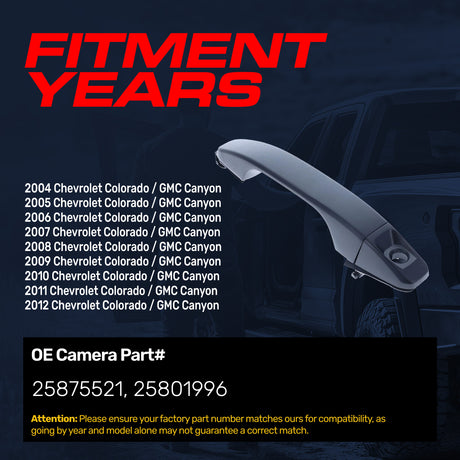 Exterior Door Handle Upgraded Black Metal Replacement for Chevrolet Colorado (2004-2012) / GMC Canyon (2004-2012) OE Part # 25875521, 25801996 | Front LH w/ Keyhole