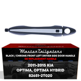 Exterior Door Handle Black/Chrome Replacement for Kia Optima (2011), Optima Hybrid (2011-2015) OE Part # 82651-2T020 | Front Left Driver Side