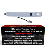 Exterior Door Handle Chrome Replacement for Nissan Murano (05-07) / Infiniti FX35 (03-08), FX45 (03-08) OE Part # 80645-CA000, 80640-CB01A, 80640-CB81B, 80640-CL00A | Front Left Driver Side