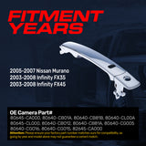 Exterior Door Handle Chrome Replacement for Nissan Murano (05-07) / Infiniti FX35 (03-08), FX45 (03-08) OE Part # 80645-CA000, 80640-CB01A, 80640-CB81B, 80640-CL00A | Front Left Driver Side