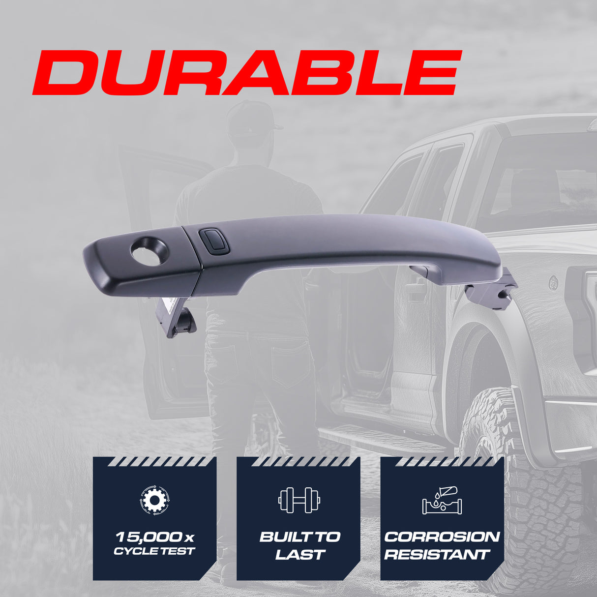 Exterior Door Handle Black Primed Replacement for Nissan Altima Coupe 08-13, Altima Sedan 07-12, Altima Hybrid 07-11, Sentra 07-12 OE Part # 80607-JA59A | Front Left Driver Side w/ Keyhole Cover