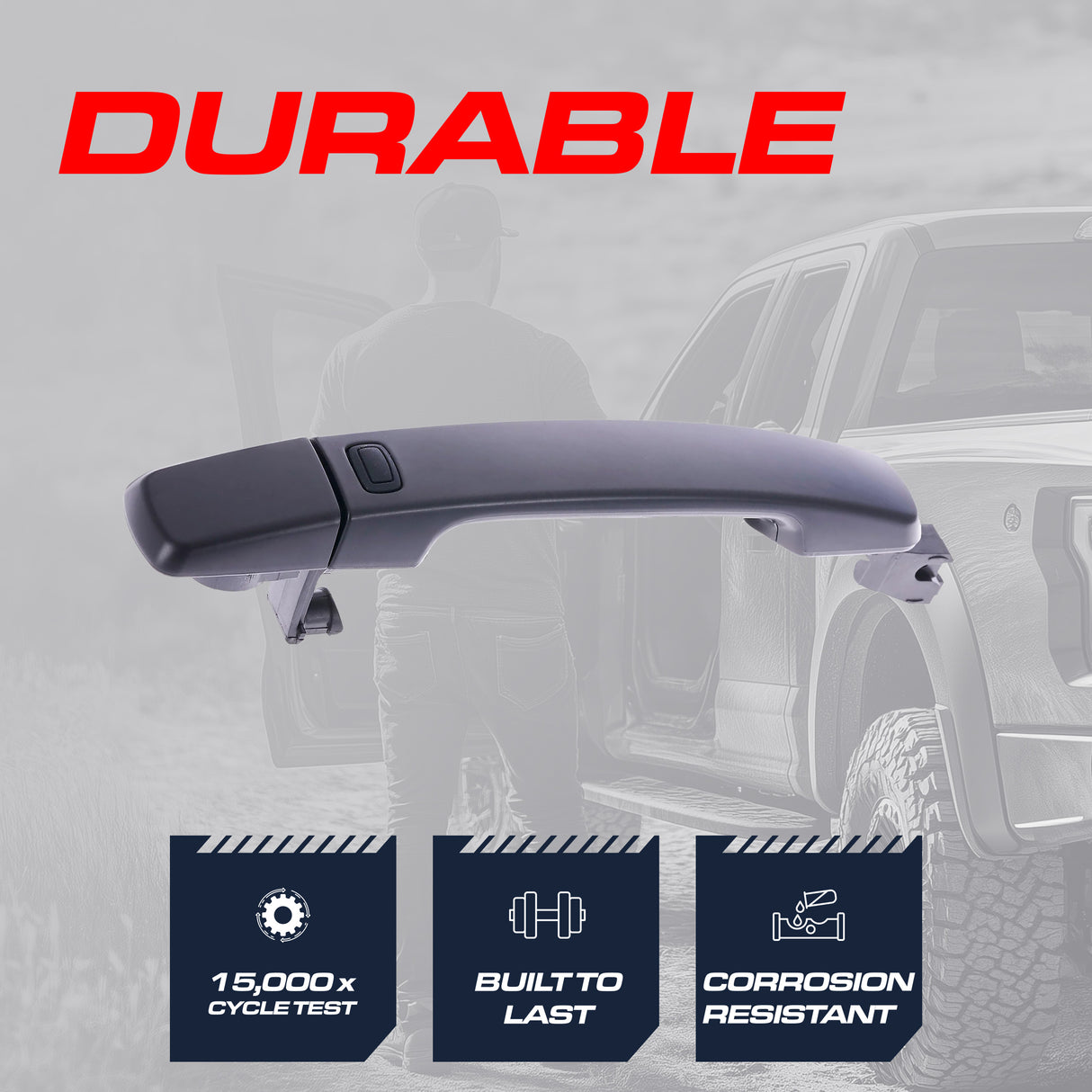 Exterior Door Handle Black Primed Replacement for Nissan Altima Coupe 08-13, Altima Sedan 07-12, Altima Hybrid 07-11, Sentra 07-12 OE Part # 80606-JA59A | Front Right Passenger Side w/o Keyhole Cover